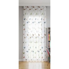 NOBLE Yeni Sezon Kelebek Desen Çocuk Odası Tül Perdesi