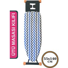 Asev Home Ütü Masası Kılıfı Büyük Boy İpli Stoperli Keçeli Kılıfı Örtüsü Bezi 55 x 140 cm Larissa