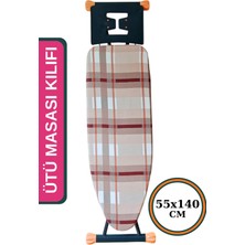 Asev Home Ütü Masası Kılıfı Büyük Boy İpli Stoperli Keçeli Kılıfı Örtüsü Bezi 55 x 140 cm Nostalji