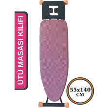 Asev Home İpli Ayarlanabilir Isıya Dayanıklı Büyük Boy Keçeli Stoperli Ütü Masası Kılıfı  55 x 140 cm LAYD BİRD