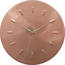 Copper Empire 30X30 cm Yuvarlak Şık Modern Dekoratif Bakır Duvar Saati