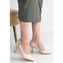 Mareandpanda Yons Bej Cilt Topuklu Ayakkabı