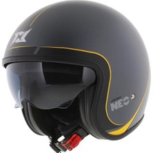 Axxis Motosiklet Kaskı Retro Güneş Vizörlü Hornet S Sv Neo C12 Matt Grey Motorcu Kask