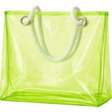 Neon Şeffaf Pvc Plaj & Günlük Tote Çanta 20LITRE Hacim – Halat Saplı Modern Tasarım