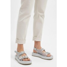 Mareandpanda Sinna Gümüş Cilt Tül Detaylı Sandalet