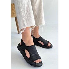 Mareandpanda Wayi Siyah Hasır Cilt Sandalet