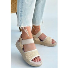 Mareandpanda Jake Bej Hasır Cilt Sandalet