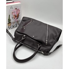 Mercan Bags Kadın Fermuar Detaylı Kırışık Suni Deri Casual El ve Omuz Çantası