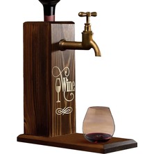 Leaf Shop Gift Özel Şarap Baskılı Musluklu Doğal Ahşap Içki Standı, Içki Çeşmesi, Doğum Günü Hediyesi, Ev Hediyesi, Içecek Dispenseri