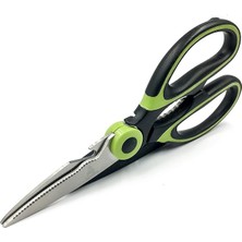 Leaf Shop Yeşil Ağır Hizmet Tipi Mutfak Makası, Çok Amaçlı Keskin Paslanmaz Çelik Makas, Tavuk, Balık, Et, Sebzeler, Otlar, Barbekü, Çiçekler, Kuruyemişler Için Mutfak Makası