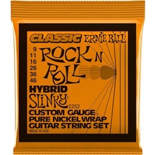 Leaf Shop Ball Hybrid Slinky Klasik Rock 'n' Roll Elektro Gitar Telleri, Saf Nikel Sargı, Ölçü 9-46