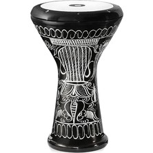 Leaf Shop Darbuka Profesyonel Büyük Boy Siyah Erzincan El Işleme Darbuka Doumbek Darabuka 5 Numara