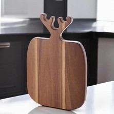 Leaf Shop Geyik Boynuzu Akasya Kesme Tahtası Büyük Boy Antibakteriel Yıkanabilir Doğrama Tahtası Dikdörtgen, Yıkanabilir Akasya Kesme Tahtası (30 * 20 * 2cm)