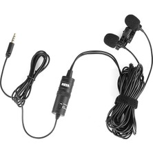 Leaf Shop BY-M1DM Çok Yönlü Ikili Yaka Mikrofonu, Siyah