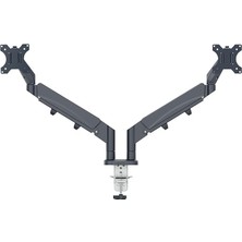Leaf Shop Ergo Yerden Tasarruf Sağlayan, Bilgisayar ve Laptop Için Ikili Monitör Kolu, 65370089, Gri