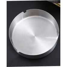 Leaf Shop Çelik Mat Açık Yuvarlak Model Küllük Dekoratif Kül Tablası 10 cm Küllük