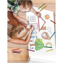 Leaf Shop Rulo Boyama Aktivite Kağıdı 10 Metre Uzunluk-Bebek Çocuk Için Aktivite Boyama Kağıdı