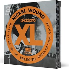 Leaf Shop (3 Set) Elektro Gitar Tel Seti, Xl, 10-46, Nickel