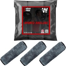 Leaf Shop - Sporcu Fitness Antreman Havlusu 30X100 Cm, Hafif ve Hızlı Kuruyan Mikrofiber Spor Havlu, Gym Boks Pilates Tenis Havlusu (3 Adet 30X100, Gri)