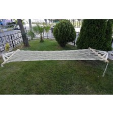 Leaf Shop Hamak Beyaz Tek Kişilik Çift Örgülü Pamuk Hamak