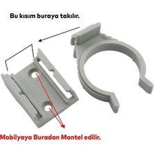 Leaf Shop Mobilya Baza Ayakkabılık Dolap Mutfak Tezgah Gardrop Vestiyer Ayak Bacak Tutucu Toka Klips 6 Adet
