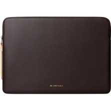 Leaf Shop 13 Inç MacBook Air 13 Inç M4 M3 M2 M1, 13 Inç MacBook Pro, Pu Deri Çanta Suya Dayanıklı Kılıf ile Uyumlu Ince Dizüstü Bilgisayar Kılıfı, Çikolata