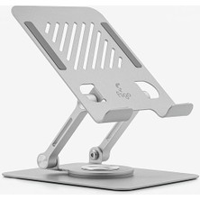 Leaf Shop 360 Derece Dönebilen Tablet ve Telefon Standı Metal Silver