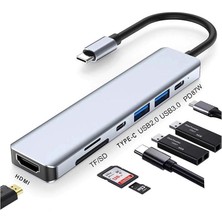 Leaf Shop Daytona Aırsky HC-13C Macbook Uyumlu Type-C To 2* USB 3.0 Sd Tf 4K Hd 1080P HDMI Pd Kart Okuyucu Çevirici Hub Adaptör