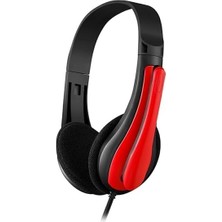 Leaf Shop FHP-125R Mikrofonlu Kulak Üstü Siyah-Kırmızı Kulaklık