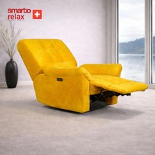 Smarto TV Koltuğu Berjer PORTO Comfort –, Elektrikli Kademeli Sırt Dayama, Ergonomik Tasarım, Kontrol Panelli, Dekoratif Tekli Koltuk (Salon/Oturma Odası)