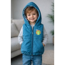 Chicsy Baby Erkek Bebek Kapüşonlu Şişme Yelek Dinozor Desenli Sıcak Tutma Teknolojili