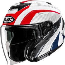 Hjc I31 Reno MC21 Yarım Motosiklet Kaskı Beyaz Mavi Kırmızı