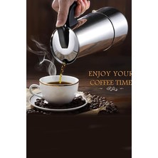 Leaf Shop Ocak Üstü 9 Cup Fincan 450 ml Moka Pot Espresso CIN285-9
