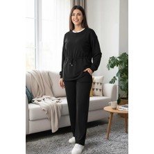 Mossta Bel Büzgülü Günlük Takım - Siyah