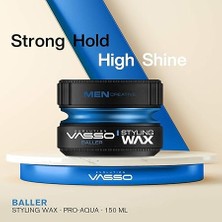 Leaf Shop Saç Şekillendirici Wax | Tüm Saç Tipleri | Ekstra Tutuş, Islak ve Parlak Görünüm | Neme Dayanıklı | Aqua Baller 150 ml