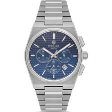 Welar WEL2516M-6 Erkek Kol Saati Kronograf, Takvimli, Safir Cam, Mavi Kadran, 5 Atm Su Geçirmez