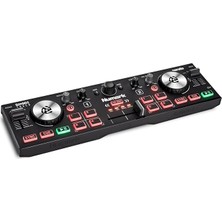 Leaf Shop DJ2GO2 Touch – Yolculuk Için Mini Dj Kontrol Cihazı – 2 Panelli USB Dj Konsolu, Ses Arayüzü ve Kapasiteli Jogwheels, 4 Pad Modu; Yazılım Dahil