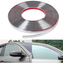 Leaf Shop Group (7235) 18 mm 3D Dekoratif Krom Nikelaj Şerit Çıta Panjur Kalın Şerit 15 Metre ile Uyumlu