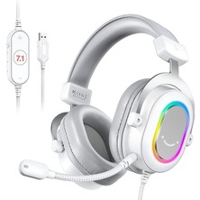 Leaf Shop Ampligame H6W Beyaz Mikrofonlu Oyuncu Kulaklığı Bilgisayar ve Yayıncı Kulaklık