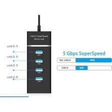 Leaf Shop USB Çoklayıcı 4in1 USB 3.0 4 Port Çoğaltıcı Hub 5gpbs Hızlı Aktarım 30CM Kablo Pc Bilgisayar Switch Splitter - Siyah Renk (4 Port Hub - Siyah)