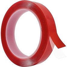 Leaf Shop Çift Taraflı Bant Şeffaf Silikonlu Su Geçirmez Akrilik Montaj Bandı (5 mt x 10 Mm)