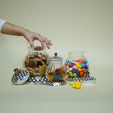 Miss Betty Linda 3'lü Cam Porselen Çay Şeker Kavanozu