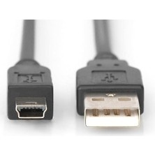 Leaf Shop AK-300108-010-S USB 2.0 Bağlantı Kablosu, A Tipinde - Mini B (5 Pimli) M/m, 1.0m, USB 2.0 Uyumlu, Bl