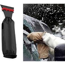 Leaf Shop Eldivenli Araç Oto Buz Kazıyıcı Kırıcı Silikonlu Cam Kar Silici Temizleyici Buz Kırıcı Cam Temizleyici