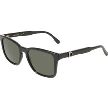 Salvatore Ferragamo Sf 2086SE 001 55 Unisex Dikdörtgen Siyah Kemik Güneş Gözlüğü