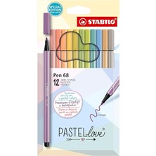 Leaf Shop Pen 68 Pastellove - Keçe Uçlu Boya Kalemi - 12'li Paket - Çeşitli Renkler