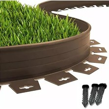 Leaf Shop Garden Çim Ayırıcı 25 M Kahverengi Çim Sınırlayıcı Taş Toprak Ayıracı Çim Ayracı Çim Ayırıcı Bariyeri