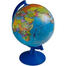 Leaf Shop Store Işıksız Siyasi Dünya Küresi 30 cm Çaplı En Büyük Boy Yer Küre Eğitici Harita, Mavi
