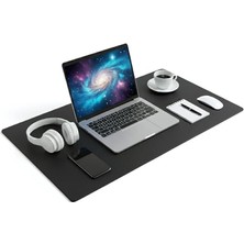 Leaf Shop Xl Deri Mouse Pad,ofis,masa Matı Sümen,konforlu Mouse Pad,çift Yönlü (Siyah)