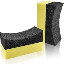 Leaf Shop - Oto Lastik Parlatıcı Sünger 2'li Paket, U Şeklinde Eğimli Araba Lastiği Parlatıcı Sünger, Araç Lastik ve Plastik Parlatma Uygulama Süngeri